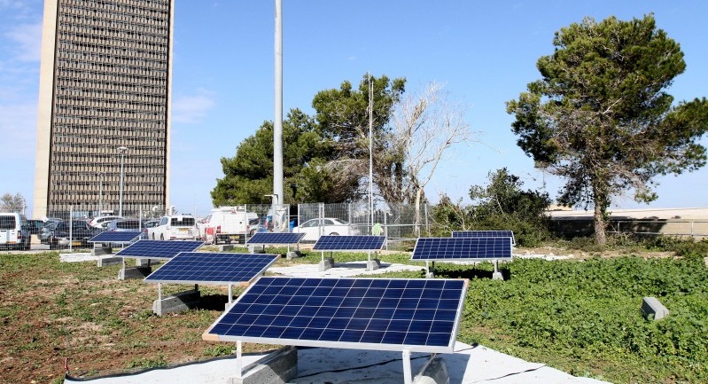Solar panels and green roofs at the University of Haifa