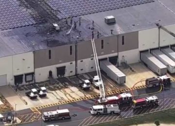 Solar panels cause a fire that resulted in $500,000 damages at Amazon warehouse in Maryland