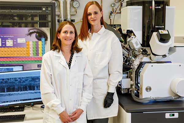 Sandia-National-Laboratories-scientists-Katie-Harrison,-left,-and-Katie-Jungjohann