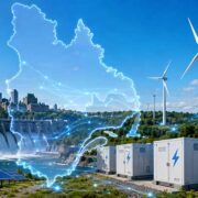 Wind-turbines,-solar-panels-and-hydroelectric-infrastructure-illustrating-Quebec's-long-term-renewable-energy-strategy.
