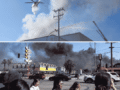 Clouds of dark smoke and ammonia rose from cold storage and freezing facility in Boyle Heights near downtown